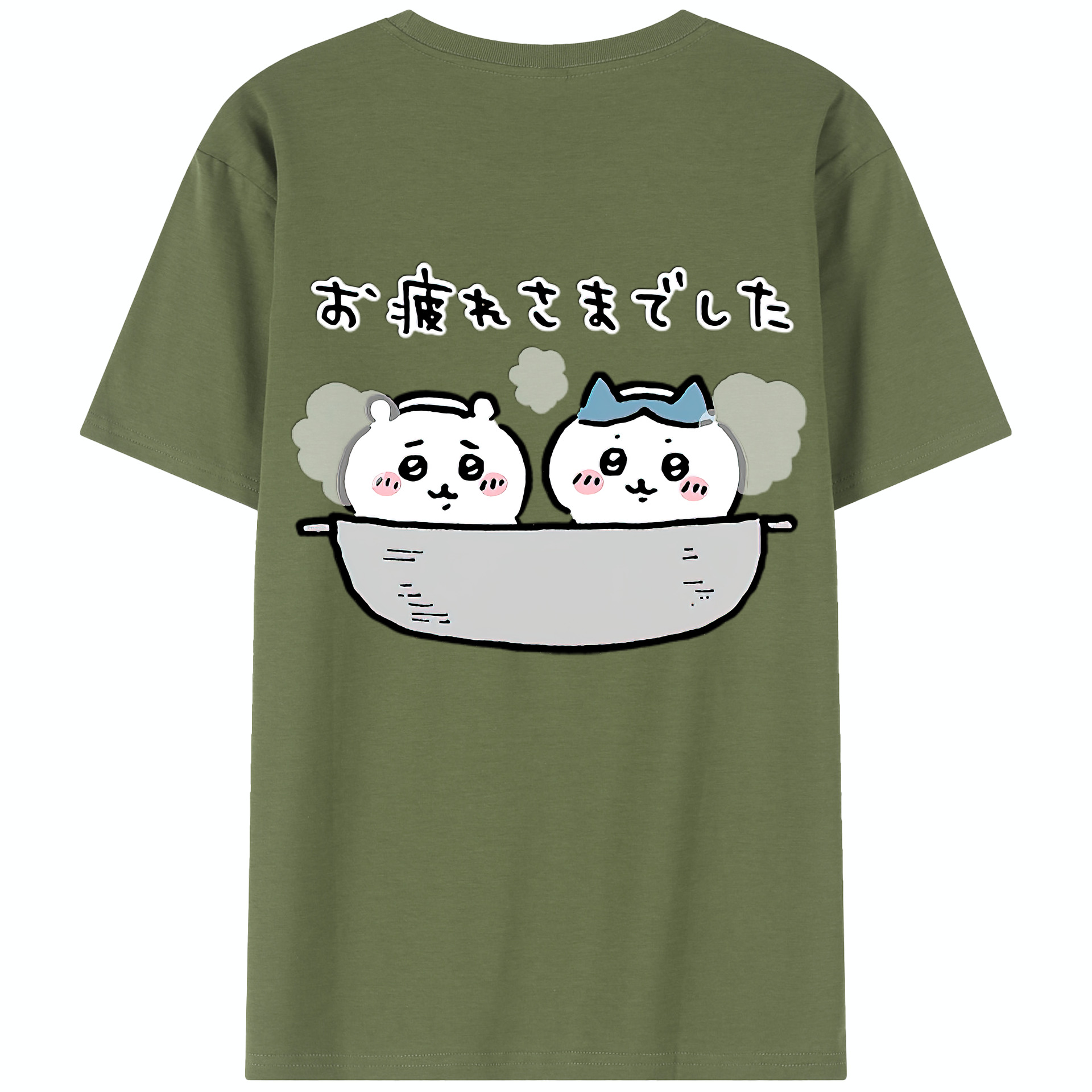 （画像用） ちいかわ ハチワレ Chii-kawa hachiware 綿100％半袖Tシャツ（背面プリント）